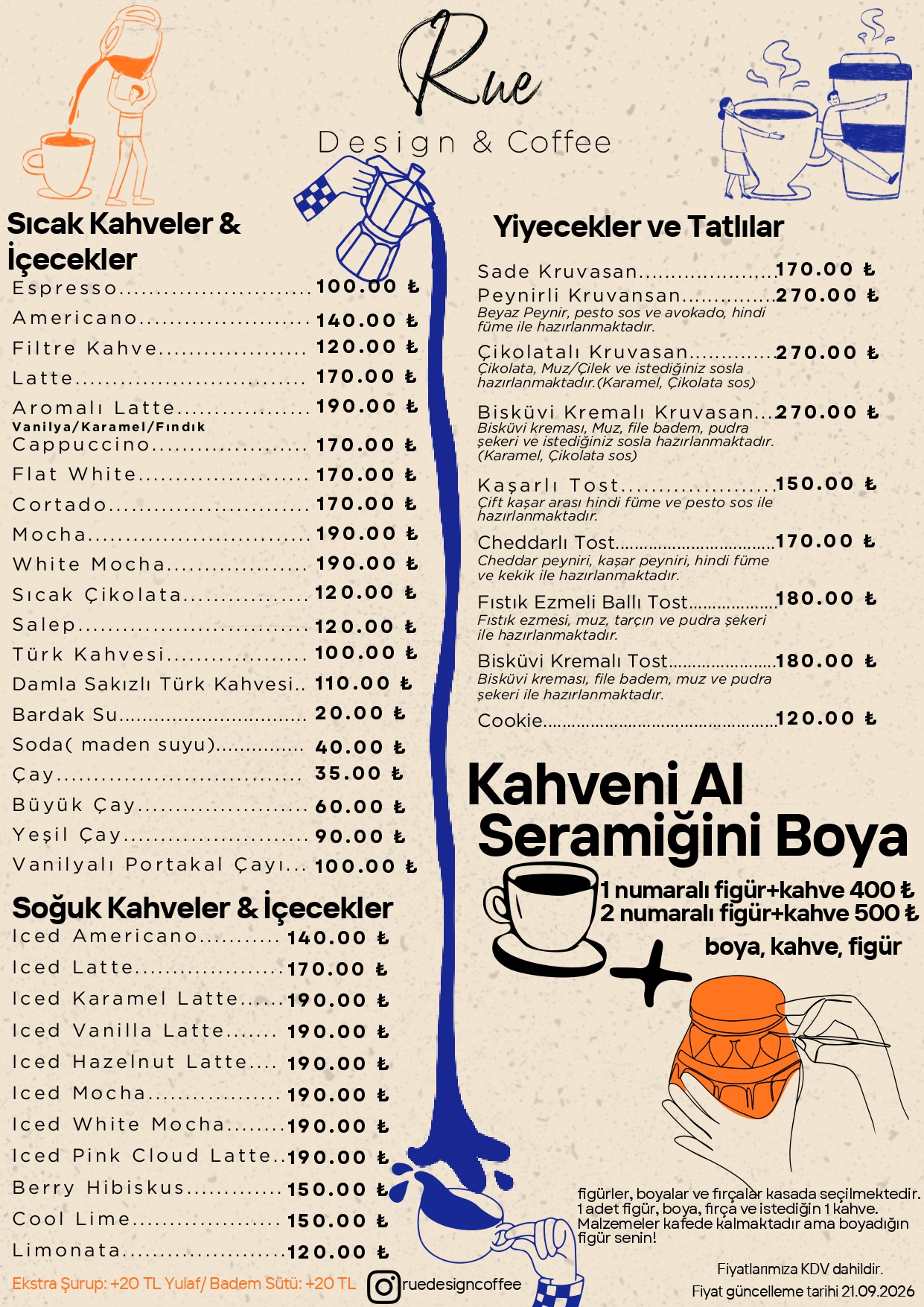Rue Design Coffee Menü